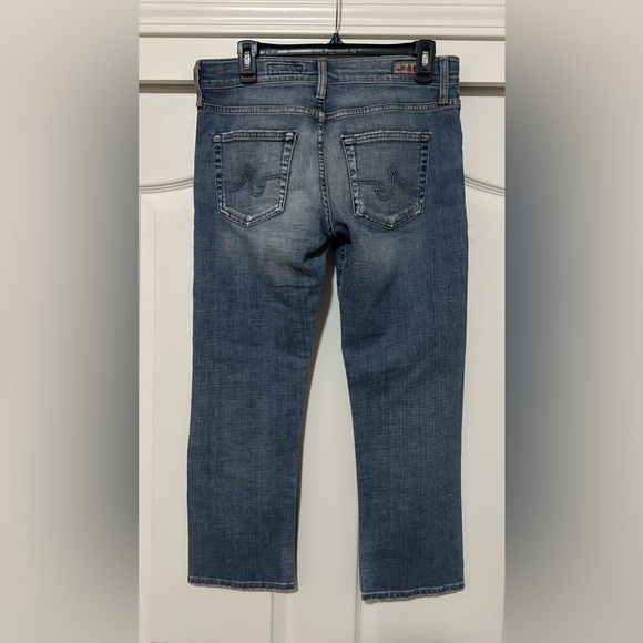 AG Adriano Goldschmied EX Boyfriend Crop Stretch Distressed Blue Jeans 28R - Picture 5 of 8